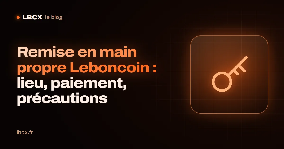Remise en main propre Leboncoin : lieu, paiement, précautions